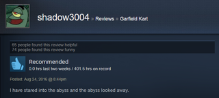 Illustration for article titled Garfield Kart, As Told By Steam Reviews